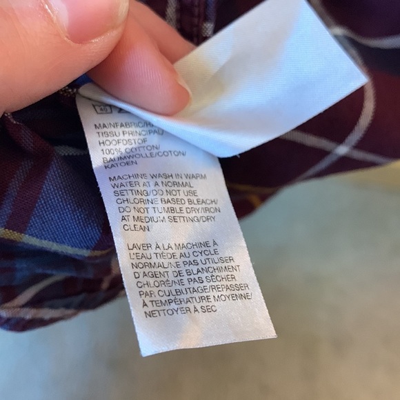 Dunmore Modern Fit Blue and Red Button Down Size 16.5 - Picture 4 of 5